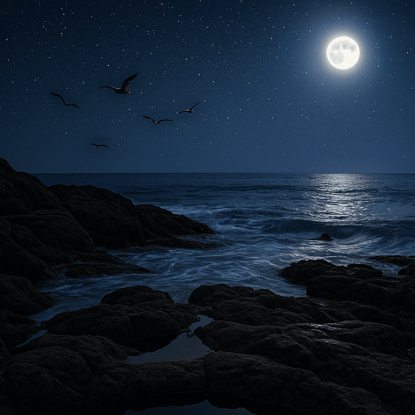 Full Moon Tidal Pool: Gentle Ocean Waves for Deep Sleep & Relaxation