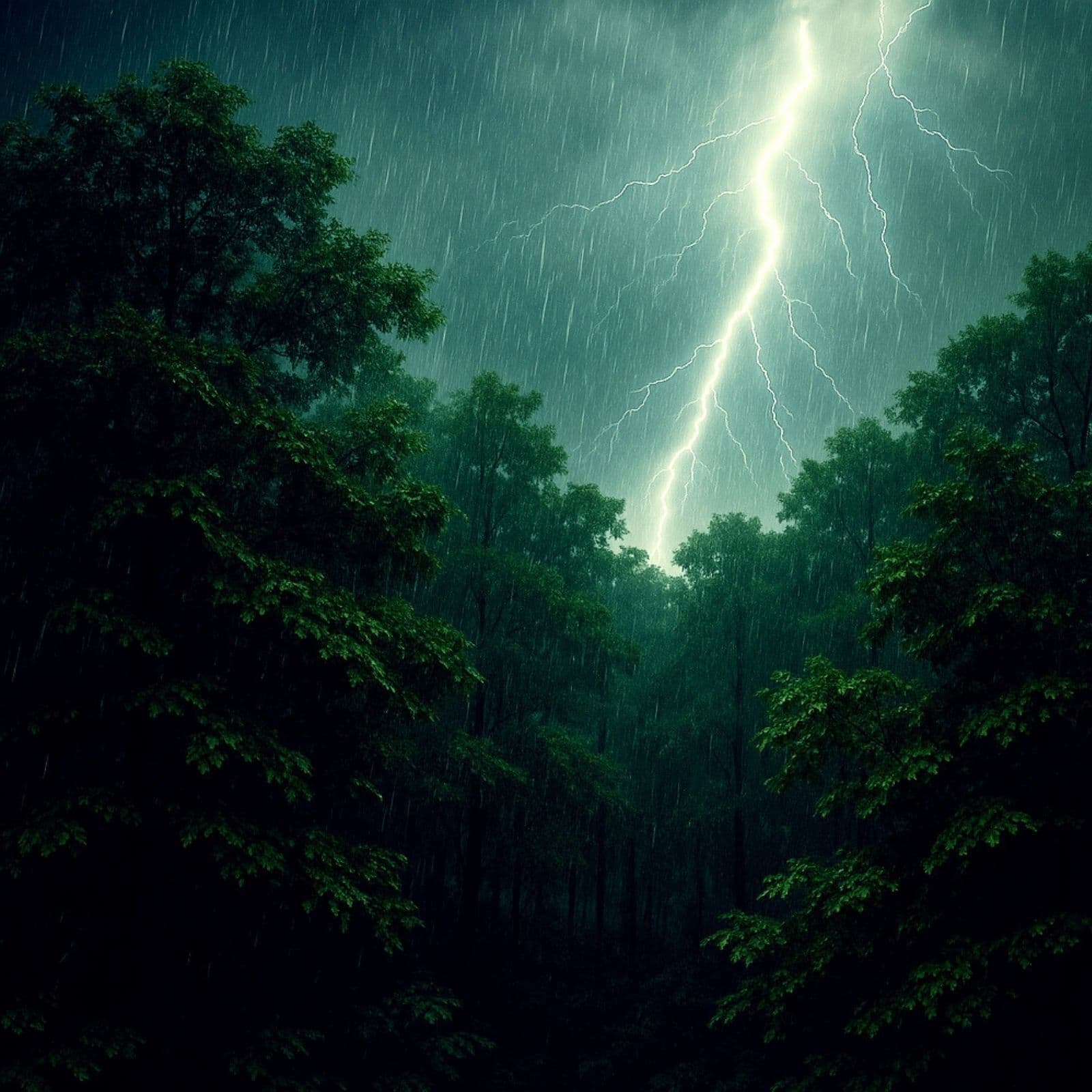 Thunderstorm in the Forest: Rain on Leaves & Rolling Thunder with Binaural Beats for Sleep